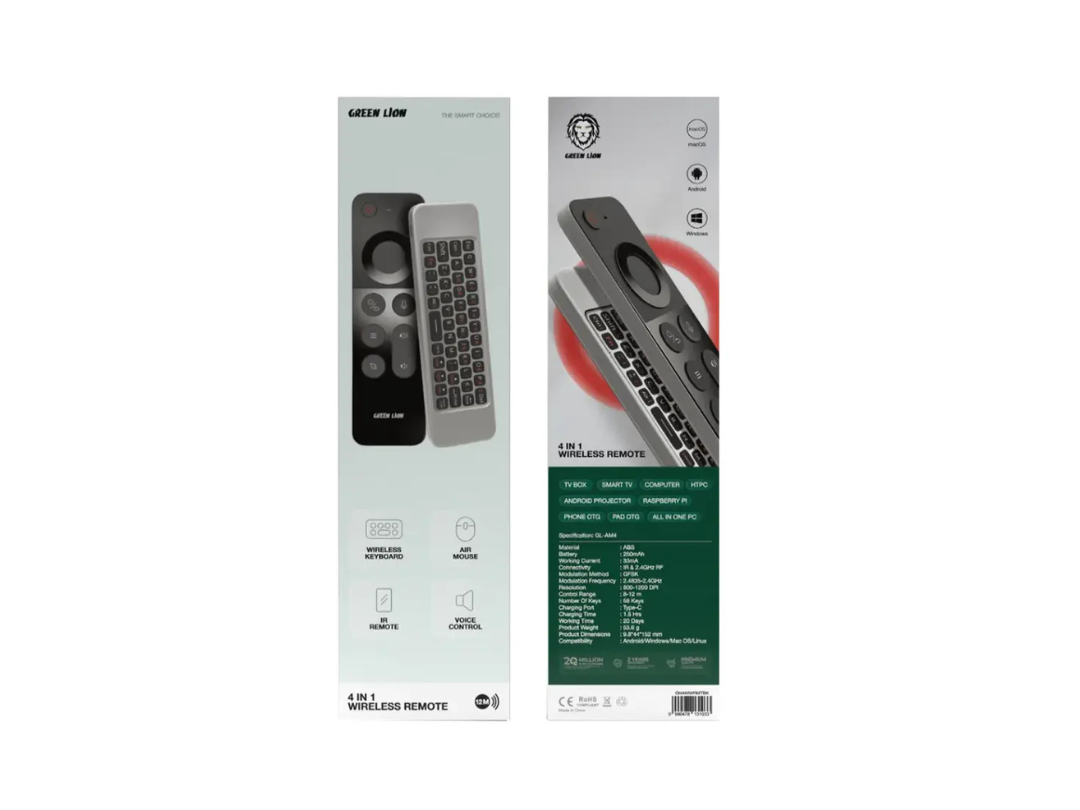 Green Lion 4-in-1 Wireless Remote Keyboard | Android & PC | Qatar Green Lion 4-in-1 Wireless Remote Keyboard | Android & PC | Qatar